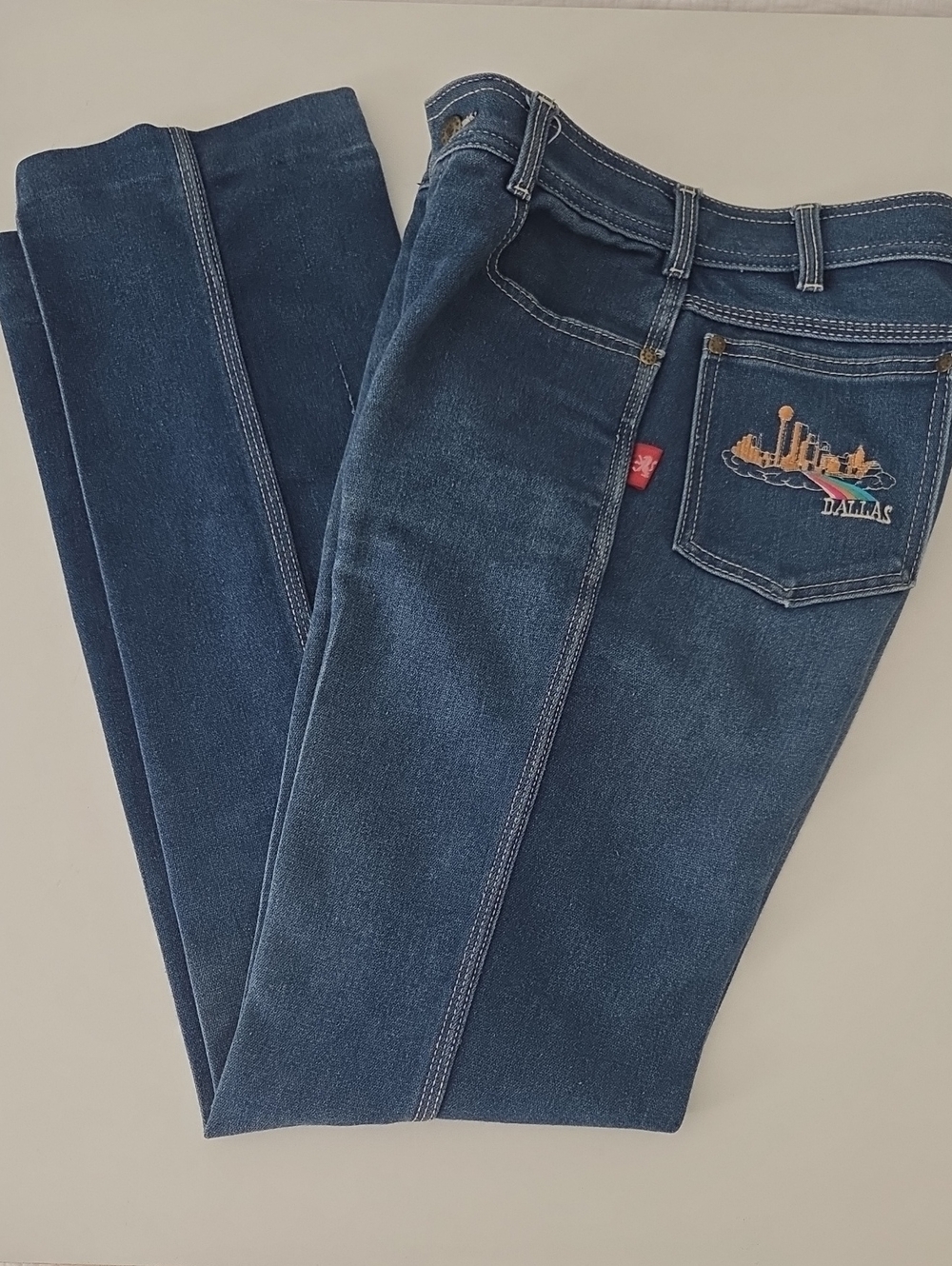Vintage Braxton Jeans Womens Blue Embroidery Dallas Texas   Western Denim